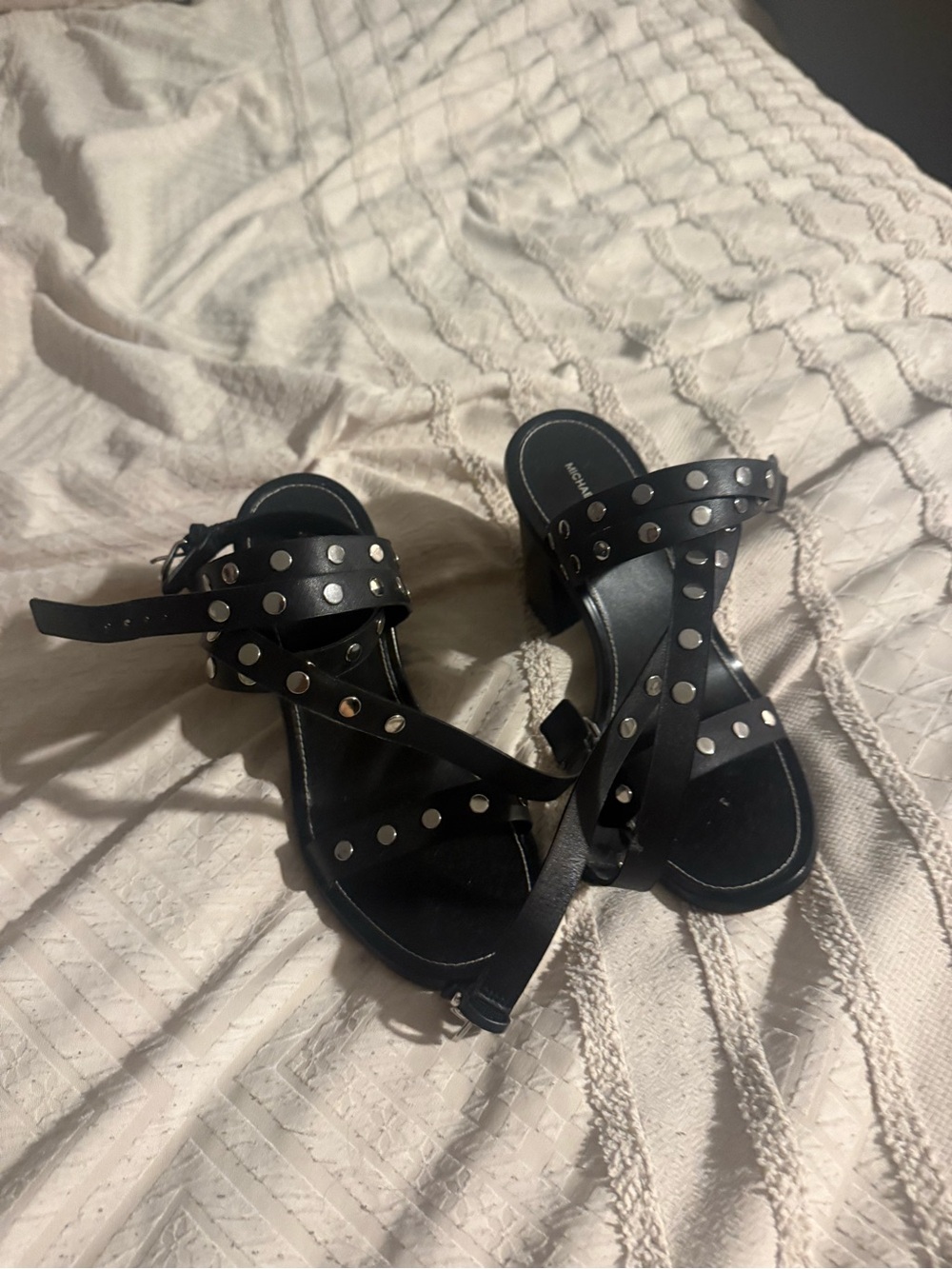 Studded Black Strappy Women’s Sandals